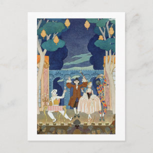 Cartão Postal Palco Pantomime, ilustração para "Fetes Galantes"