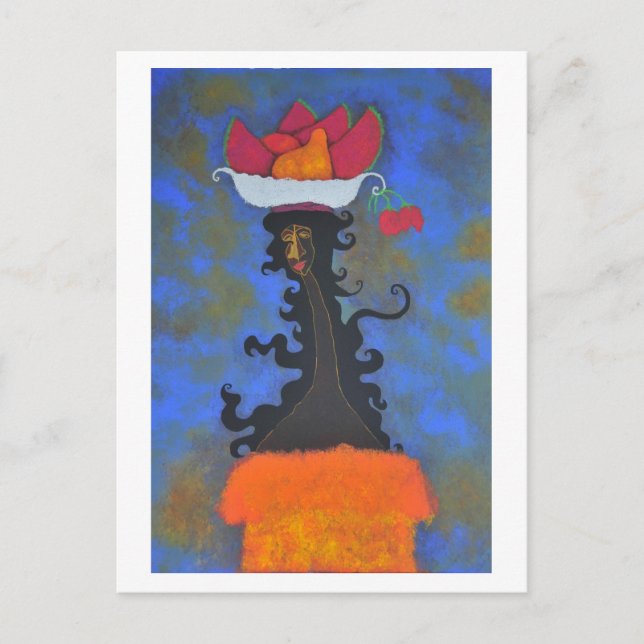 Cartão postal Palenquera y rosas (Frente)