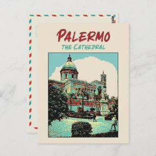 Cartão Postal Palermo, A ilustração catedral da Sicília Itália P
