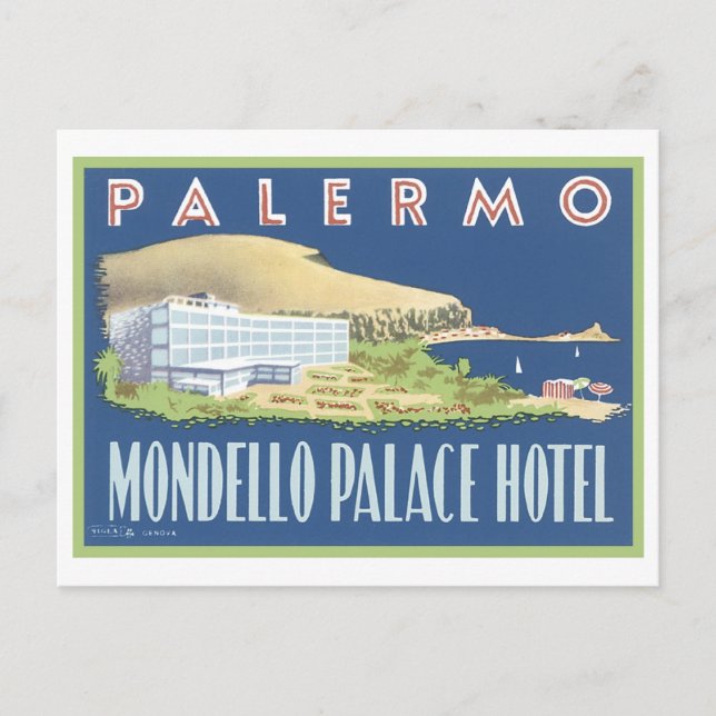 Cartão Postal Palermo Mondello Palace Hotel (Frente)