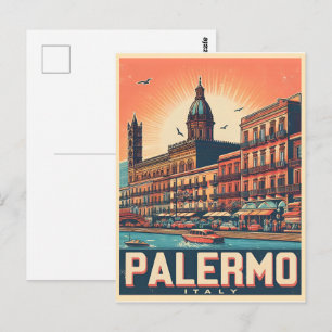 Cartão Postal Palermo sicily italian vintage souvenir presentes