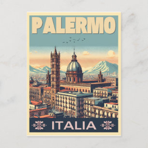 Cartão Postal Palermo sicily italian vintage souvenir presentes