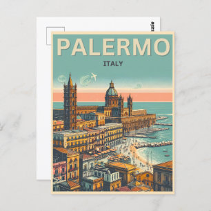 Cartão Postal Palermo sicily italian vintage souvenir presentes