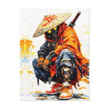 Paleta de Ciber Samurai Faca Neon Laranja Impasto