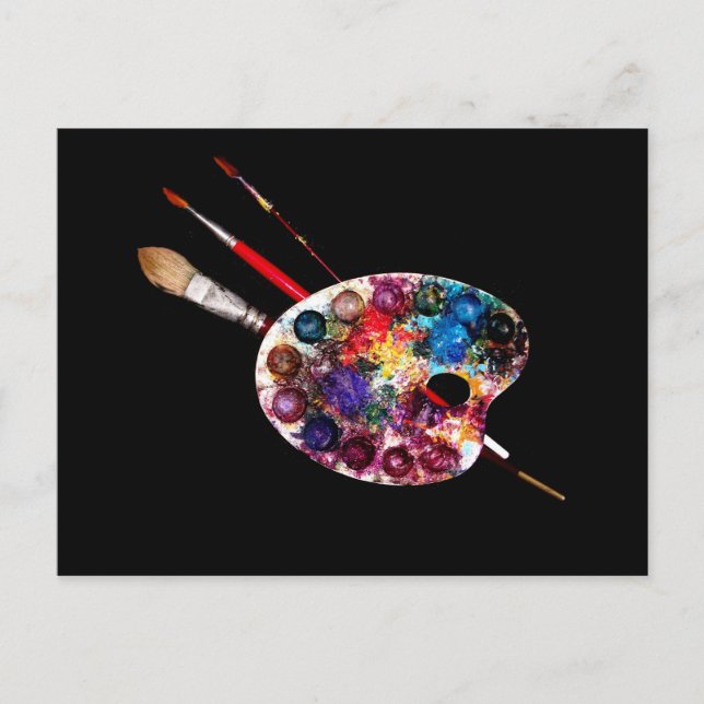 CARTÃO POSTAL PALETA DE COR ARTISTA E CRAÇAS (Frente)