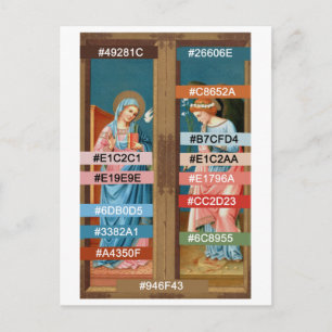 Cartão Postal Paleta de Cores para A Anunciação por F. Lippi