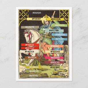 Cartão Postal Paleta de Cores para São Jorge a Cavalo (BS 01)