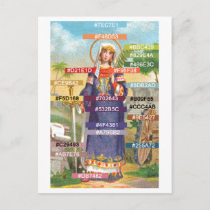 Cartão Postal Paleta de Cores para St. Catherine em Traje Egípci