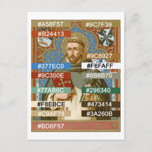 Cartão Postal Paleta de Cores para St. Dominic de Guzman (BK 011