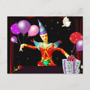 Cartão Postal palhaço de aniversário feliz1