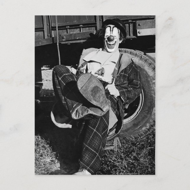 Cartão Postal Palhaço de Hobo Engraçado Victoriano (Frente)