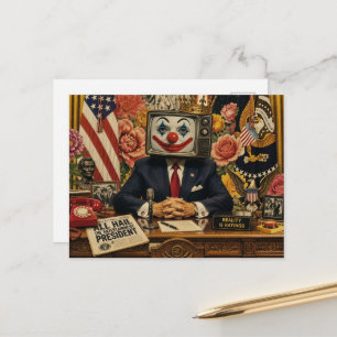 Cartão Postal Palhaço na Mesa Americana