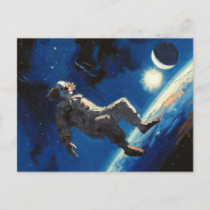 Cartão Postal "Palhaço No Espaço" pintura a óleo