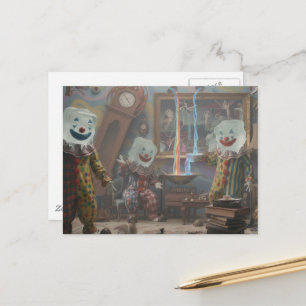 Cartão Postal palhaços de cubo de gelo circo surreal