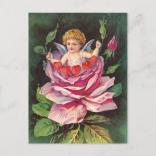 Cartão Postal Palheta: Rosa de Cherub da Flor