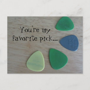 Cartão Postal Palhetas de Guitarra com Frase