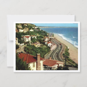 Cartão Postal Palisades do Pacífico, Papais noeis Monica CA 1950