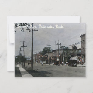 Cartão Postal Palisades Park NJ Broad Ave 1920