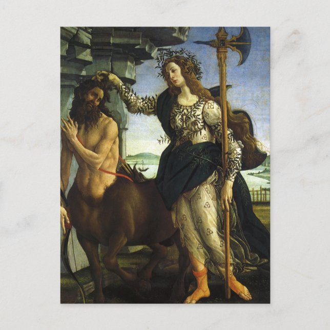 Cartão Postal Pallas (Minerva) e Centauro por Sandro Botticelli (Frente)