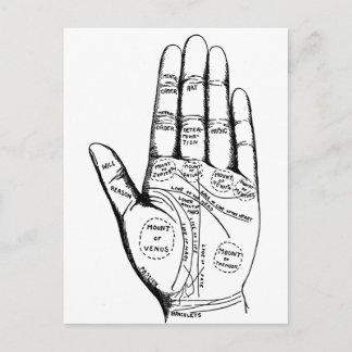 Cartão Postal Palm Reading Chart Palmistry fortunler teller no f