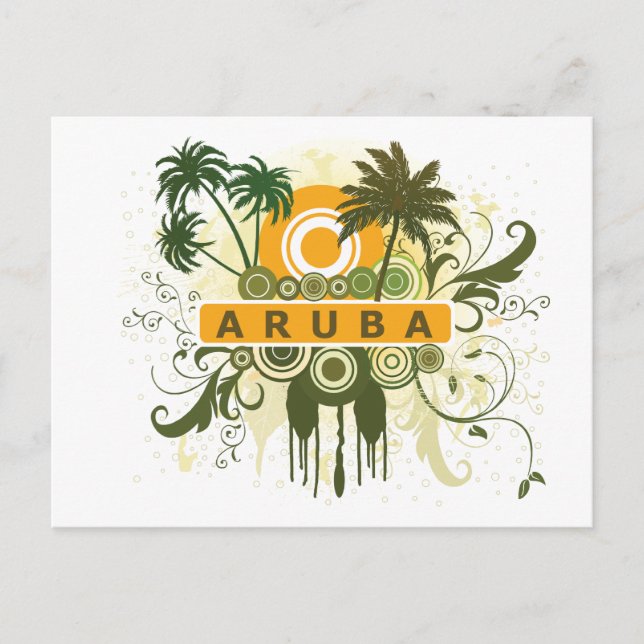 Cartão Postal Palm Tree Aruba (Frente)