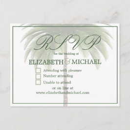 Cartão Postal Palm Tree Elegant Modern Chic Jewish Weding RSVP