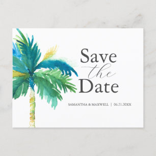 Cartão Postal Palm Tree Weding Date (Salvar A Data)