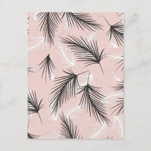 Cartão Postal Palmas Preto Branco Tom Terroso Rosa