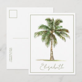 Cartão Postal Palmeira Costeira Personalizada
