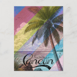 Cartão Postal palmeira de Cancun, verão tropical