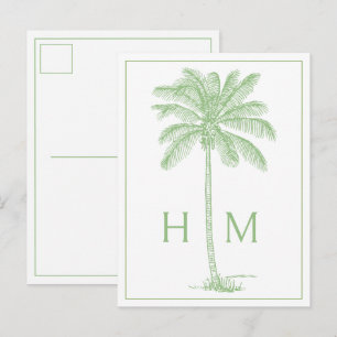 Cartão Postal Palmeira Palmetto Verde Costeira Monograma