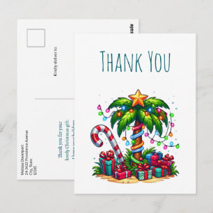 Cartão Postal Palmeira Tropical de Natal Agradecimento