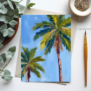 Cartão Postal Palmeiras Aquarela Tropical