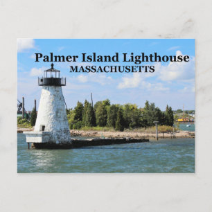 Cartão Postal Palmer Island Lighthouse, Massachusetts Postcard