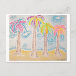 Cartão Postal Palms-postcard colorido