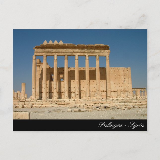 Cartão Postal Palmyra, Templo de Bell, Ruínas Romanas, Síria Ans (Frente)