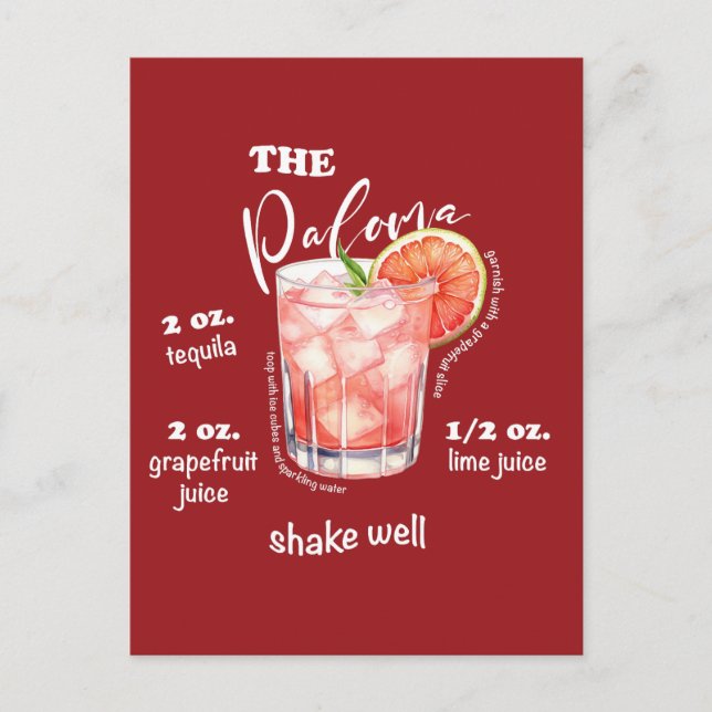 Cartão Postal Paloma Recebe Mistura Cocktail (Frente)