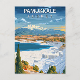 Cartão Postal Pamukkale Turquia Piscinas Termais Vintage Turco