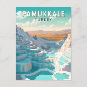 Cartão Postal Pamukkale Turquia Viagem Arte Vintage