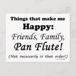 Cartão Postal Pan Flute Me Torna Feliz