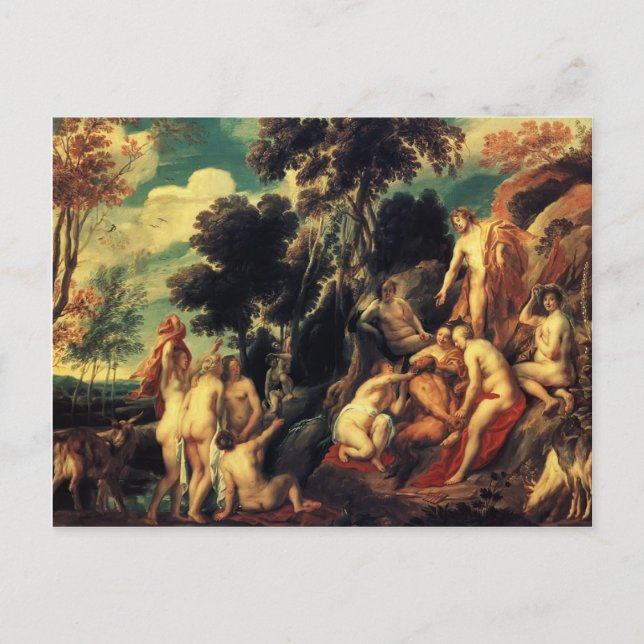 Cartão Postal Pan punido pelas Ninfas por Jacob Jordaens (Frente)