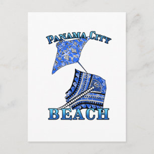Cartão Postal Panamá Beach Flórida Tribal Stingray