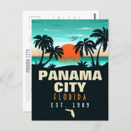 Cartão Postal Panamá City Florida Retro Sunset Souvenirs 60s