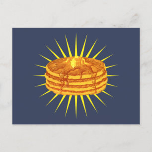 Cartão Postal Pancakes Hotcakes Mapeando Xarope e Manteiga