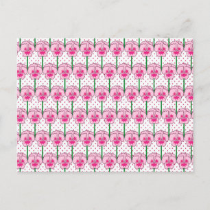 Cartão Postal Pancas cor-de-rosa - padrão de wallpaper retrô
