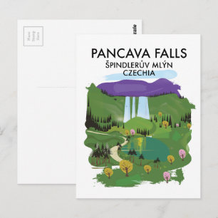Cartão Postal Pancava Falls Špindlerì Mlýn, posto viagem Czechia