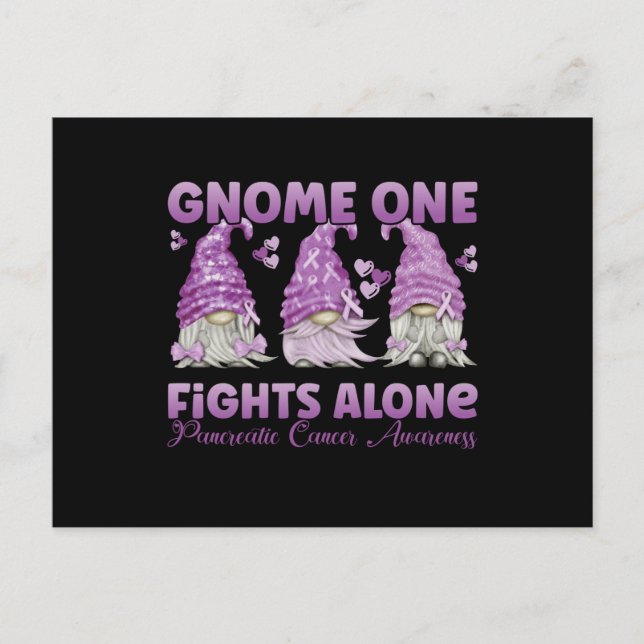 Cartão Postal Pancreatic Cancer Purple Gnome (Frente)