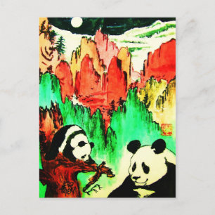 Cartão Postal Panda 04 * Panda-Kunst-Postkarte * Cartões-Panda