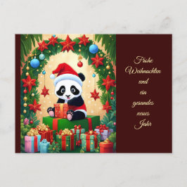 Cartão Postal Panda als Weihnachtsmann verkleidet