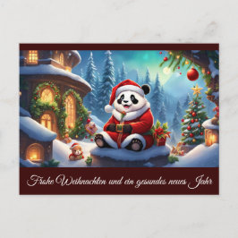 Cartão Postal Panda als Weihnachtsmann verkleidet 2 b